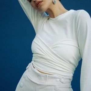 The Line by K Wayne Wrap Tee White